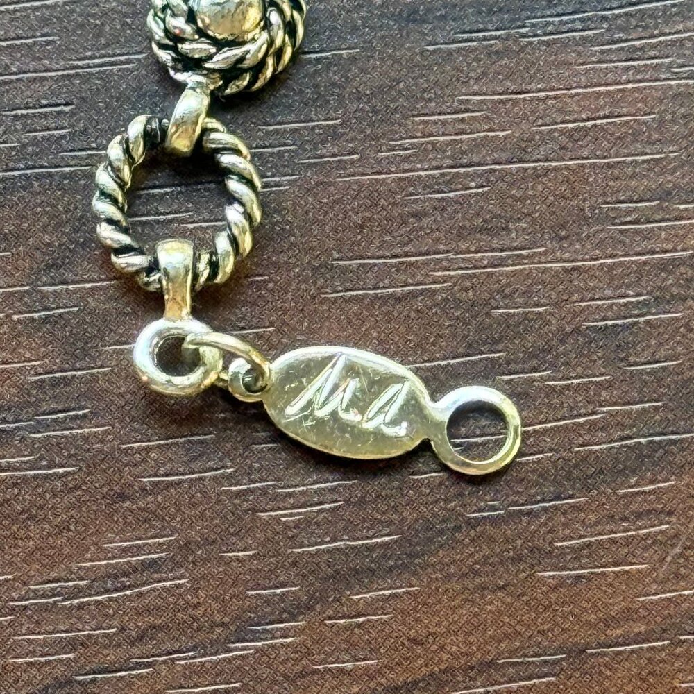 Vintage Silver Tone Cable Rope Link Metal Bracelet - Picture 3 of 3